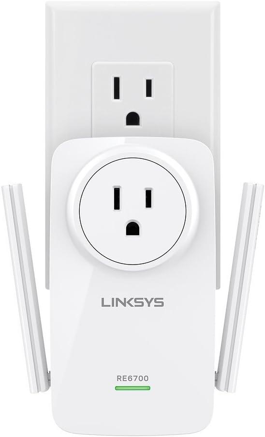 Linksys RE6700: AC1200 Amplify Cross-Band Wi-Fi Extender, Wireless Range Booster, Gigabit Ethernet Port, Spot-Finder Technology (White)