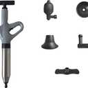 Stainless Steel Toilet Pipe Dredger Pneumatic Household High-pressure Dredging Tool Set Thickened Wall Cylinder Sturdy And Safe (Color : Gray)