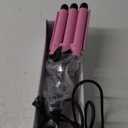 3 Barrel Curling Iron Hair Crimper: Birthday Gifts for Women Aleath Dual Voltage Adjustable Temperature Three Barrels Hair Waver - Ceramic 1 inch Curler Wand (Pink)