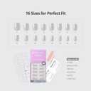 BTArtbox Press On Nails Short - White Soft Gel Press On Nail, Square Chrome Nail Tips Glue On Nails, Reusable Stick On Nails in 15 Sizes - 30 Soft Gel Fake Nails Kit, Vanilla Glazed