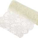 MECCANIXITY Lace Ribbon 5 Yards 7 Inch Lace Flower Trim for Craft Gift Wrappers Headbands Wedding Light Beige
