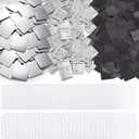 50mm/ 2 Inch Button Craft Press Supplies Square Button Part DIY Fridge Magnets Craft Set Including Magnet, Metal Cover, Plastic Back Cover, Pin,Transparent Film,Blank Paper(100 Sets,Metal)