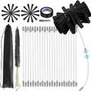 30 Feet Chimney Sweep Kit, 8 in Brush Head, Dryer Vent Cleaner Kit, Chimney Sweep & Chimney Cleaning Kit, Rotary Chimney Cleaning System for Flue/Fireplace/Sewage Pipe/Hood with 23 Nylon Flexible Rods (Large)