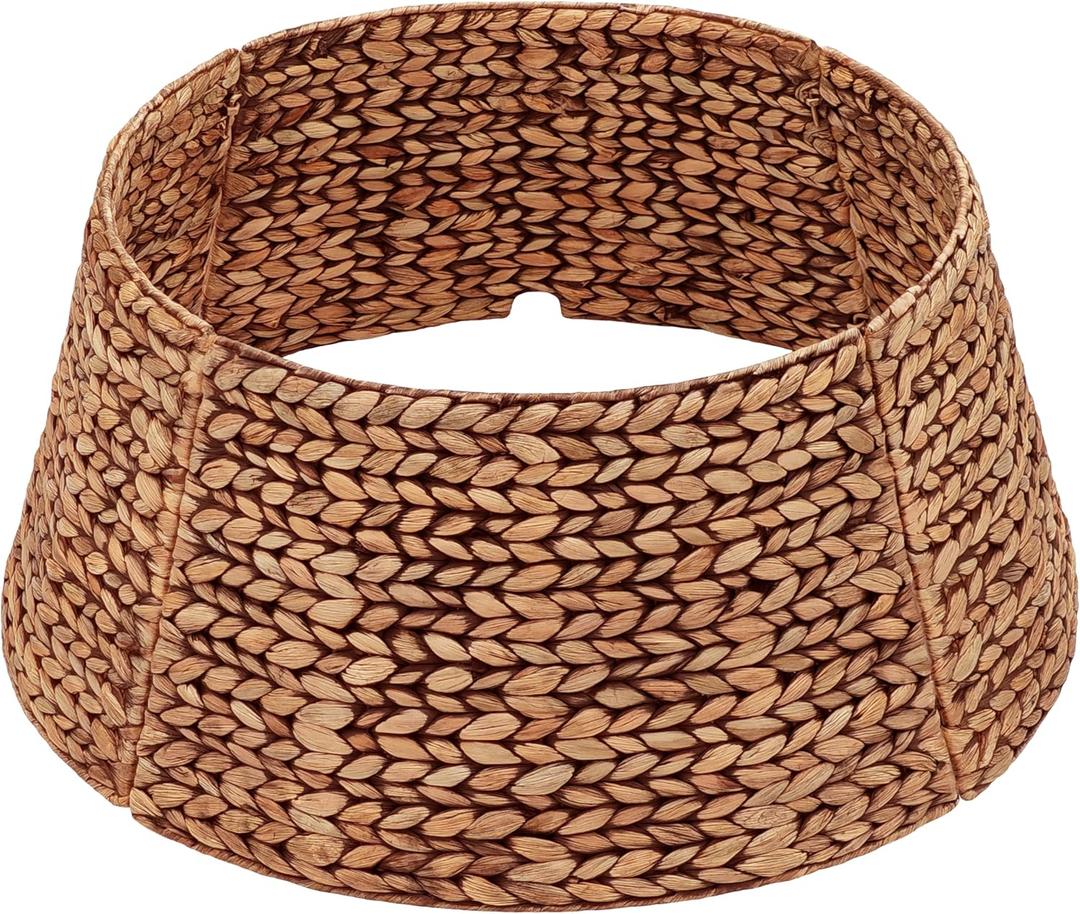 CENBOSS Rattan Christmas Tree Collar, Wicker Tree Skirt & Stand Base Cover (Brown Wash, 42 inch)