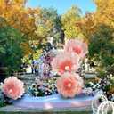 4 Pcs Wedding Giant Flowers Decorations 24 Inch 16 Inch 3D Large Silk Flowers Artificial Faux Floral Backdrop for Wedding Graduation Bridal Shower Birthday Party Supplies(Pink Gradient)