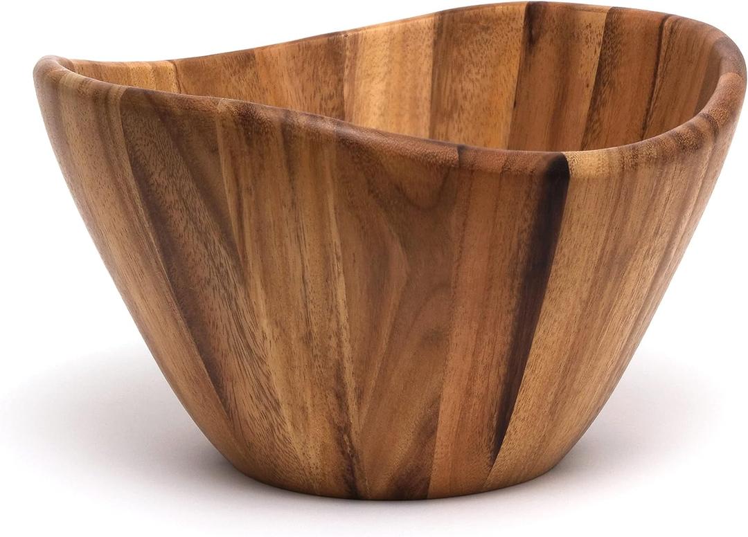 Lipper International Large Wavy Bowl, Acacia (12 inches (D) x 7 inches (H))