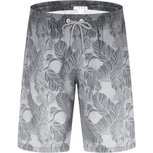 APTRO Men's Swim Trunks 9" Quick Dry Swimsuits Beach Bathing Suits Swim Board Shorts Mesh Liner T11 Grey M