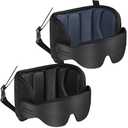 SARISUN Travel Pillows for Airplanes, Airplane Pillow with Sleeping Eye Mask, Travel Neck Pillow for Car, Road Trip Car Headrest, 2-Pack Airplane Travel Essentials, Black and Mottled Blue