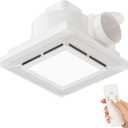 10 Inch Ultra Quiet Bathroom Exhaust Fan with Light, Ceiling Vent Fan with LED Light & Remote Control, 120 CFM Energy Efficient, 8.3x8.3 Inch Mounting Size, Easy Install