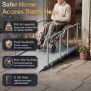 RDCMKL Wheelchair Ramp with Handrails, 6-18" Rise, Non-Slip, Carbon Steel
Multiple Size Options, Home Steps, Porch Entry, Seniors, Caregivers, Reflective Strips, 850 lb Capacity, Strollers, Carts