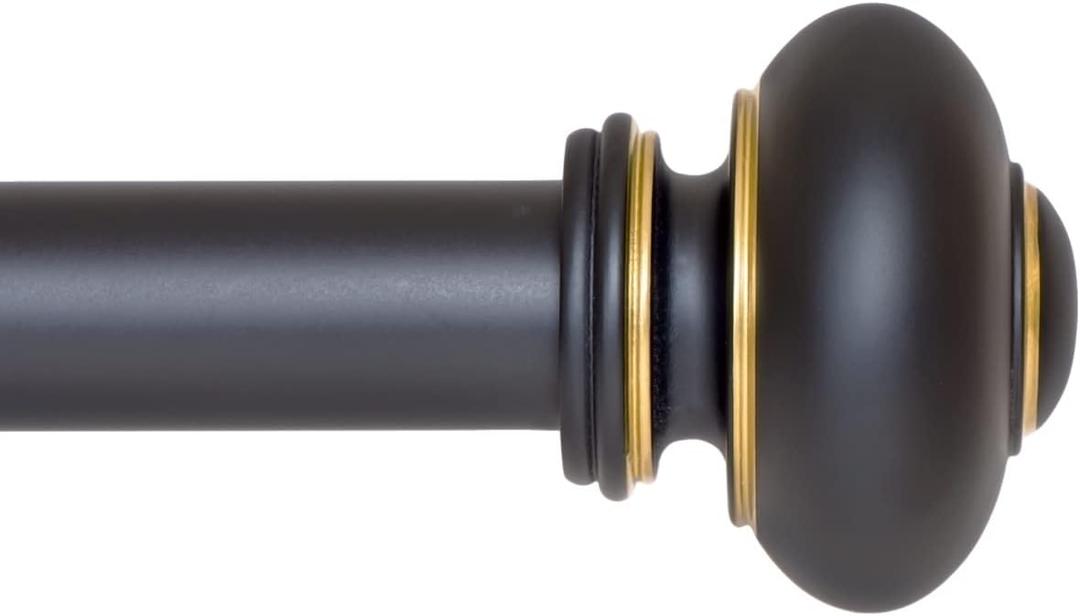 Ivilon Drapery Window Curtain Rod - Knob Design, 1 Inch Rod, 72 to 144 Inch. Antique Black Ivilon Drapery Window Curtain Rod - Knob Design, 1 Inch Rod, 72 to 144 Inch. Antique Black