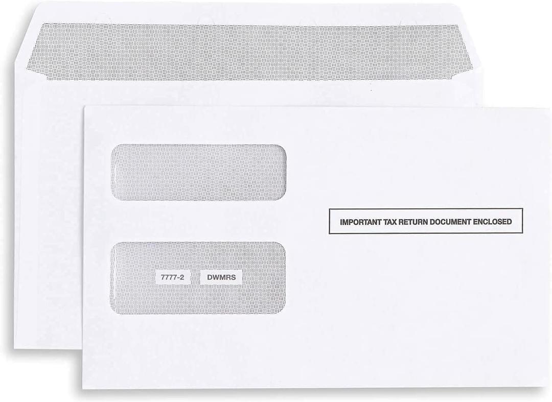 1099 MISC Tax Envelopes - Designed for 1099 Laser Forms, Misc, Div, Int, R, in 1098, form QuickBooks or Similar Tax Software, Self-Seal Double-Window Security tinded -5 5/8 Inch x 9 Inch, 25 Envelopes