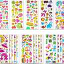 Meafeng 3D Stickers for Kids & Toddlers 24 Sheets 530+ Puffy Stickers Variety Pack with Animals, Candy, Fruits, Hamburger, Insect & More for Scrapbooking, Bullet Journals & Crafts