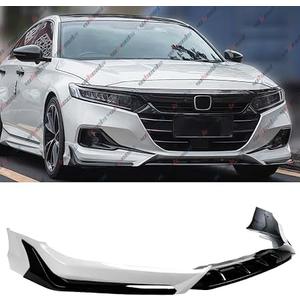Front Bumper Lip Compatible with Honda Accord 2021-2022 ACR Style,3Pcs Air Dam Spoiler Splitter Chin,Fits for EX-L LX SE Sport Touring Hybrid, Protection Body Kit (Platinum White Pearl NH-883P)