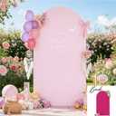 Pink Arch Backdrop Cover 7.2FT Birthday Party Balloon Baby Pink Arch Covers Stretchy Backdrop Wedding Arch Covers Spandex Banquet Graduation Bridal Baby Shower Photo Backgrounds