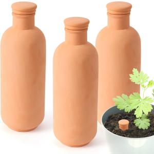 3pcs Ollas 103.53.5inch Terracotta Watering Pots Self Watering Planter Watering System 30.5oz Plant Watering Globes Clay Watering Pot with lid Terra Cotta Clay Irrigation Globes
