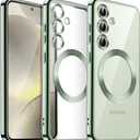 JETech Soft Clear Case for Samsung Galaxy S24 6.2-Inch, Camera Lens Full Protection, Compatible with MagSafe Wireless Charging, Shockproof Electroplated TPU Phone Cover (Jade Green)