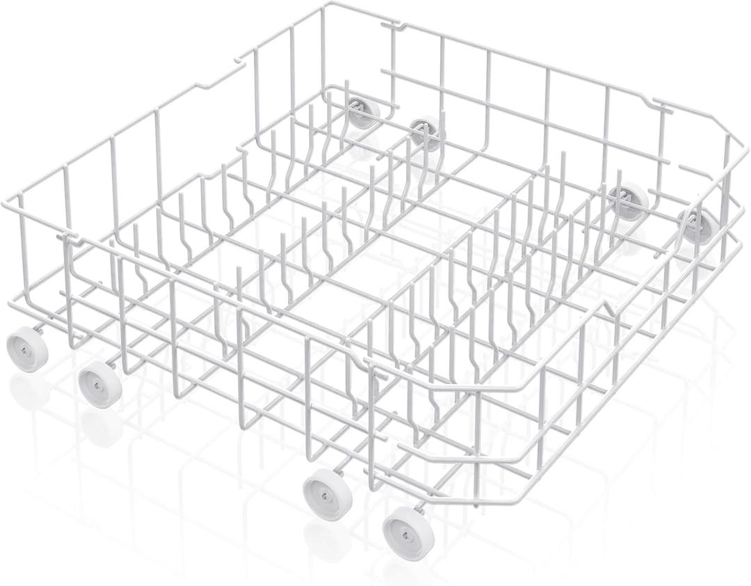 Upgraded WD28X10384 WD28X10309 Dishwasher Lower Rack Compatible with GE Dishwasher Rack Replacement Parts,WD28X10166 WD28X10165 General Electric Dishwasher Parts Bottom Rack GLD4560V00SS with Wheels (22.2in x 21.3in x 7.3in WD28X10384 GE Rack)