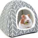 Guinea Pig Hideout Bed Dwarf Rabbit House Cave Accessories Cozy Hide-Out for Little Bunny Hedgehog Ferret Chinchilla&Other Small Animals (Grey)