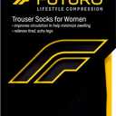 Futuro Energizing Trouser Socks for Women, Mild Compression, Medium, Black (1 Pair (Pack of 1))