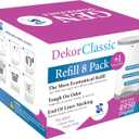 Pack of 8 +1 More Diaper Refill Liners Refills Compatible with DEKOR CLASSIC Diaper Pails Exclusive 30% Extra Thickness Diaper Pail Refills with Powerful Odor Elimination Leakage-proof, Powder Scent