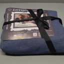 LOVQUE 100% Washed Cotton Duvet Cover Twin Size, Denim Blue Fade-Resistant Natural Bedding Set (No Comforter), 68x90 Inches