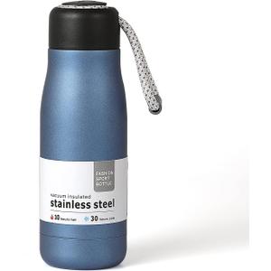 Small Water Bottle 12 oz, Dusgut Insulated Water Bottle,Stainless Steel,Wide Mouth Portable Lid, Air Force Blue