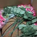 INSPRING Geraniums Artificial Flowers Hanging Basket for Outdoors Outside Spring Decoration, 8 Bundles Silk Flowers Fake Plants Look Real UV Resistant for Porch Home Patio Balcony Yard, Pink