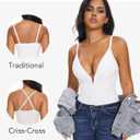 SHAPERIN Bodysuit for Women Shapewear Tummy Control Deep V Neck Plunge Sleeveless Backless Thong Body Suit Tank Top, L