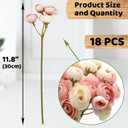 Hananona 18 Pcs Artificial Silk Rose Flowers Ranunculus Bouquet Fake Pink Peony for Home Decorations,Weddings (Pink, 2)