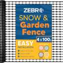 ZEBRO 4' x 100' Black Plastic Garden Fence Roll  Light Duty Mesh Fencing for Temporary Fence, Snow, Garden Netting, Animal Barrier, Agricultural Fencing & Lawn Protection
