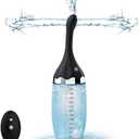 Anal Douche Automatic Enema Bulb - 20oz Electric Enemas for Colon Cleanse for Women with 3 Speeds 5 Spouts, Silicone Douches for Men Anal Cleaner, Remote Control Enema Kit Anti-Backflow Bottle