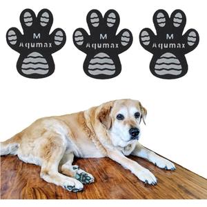 Dog Paw Protector Non-Slip Gripper Traction Pads,Walk Assistant for Senior Dogs,Foot Stickers for Hardwood Floors,Dog Shoes Booties Socks Replacement,6 Sets (24 pcs) M Black (M-1.7*1.5 inch(L*W))