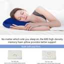 Camping Pillow Memory Foam, Easy to Fold, Camping Essentials, Small Travel Pillows with Portable Bag, Hiking Pillow for Backpacking, Anti-Pilling Pillow Cover (Blue)