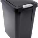 Sterilite 10439004 7.5 Gallon Black Plastic TouchTop Wastebasket