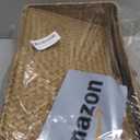 FEIALNDUO Wicker Shelf Baskets with Lid,Seagrass Storage Basket Bins Rectangular Handwoven Basket Boxes for Shelves Desktop Home Organizer (Coffee, Large)