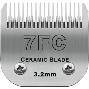 Detachable Pet Dog Clipper Blades, Compatible with Andis Size-7FC Cut Length 1/8"(3.2mm), Most Oster A5, Wahl KM Series Clippers,Made of Ceramic Blade & Stainless Steel Blade