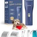 Dog Cat Home Hair Waterproof Clipper Wireless Dog Trimmer for Grooming,Blue,TS006