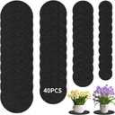 40 Pcs Plant Coaster Mat Reversible, 4 Size 4/6/8/10 Inch Plant Saucers for Indoors Waterproof Round Fabric Plant Coasters Absorbent Plant Pot Saucers for House Garden Supplies,Black