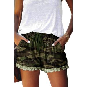 YOCUR Womens Lightweight Shorts Casual Baggy Trendy Hot Pants Elastic Waist Drawstring Comfy Shorts, S