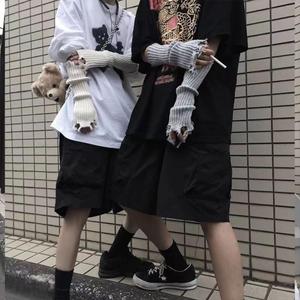 OCUH Y2K Accessories Cutecore Grunge Gloves for women Goth Fingerless Ripped Long Sleeve Cosplay Lolita Cute Arm Warmers