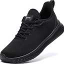 HIITAVE Little Big Kids Sneakers Children Sport Athletic Running Shoes for Boys Girls Youth, Size 38, All Black 