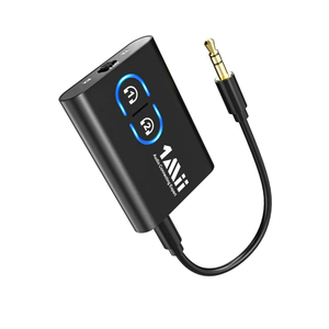 1Mii Bluetooth 5.3 Transmitter Receiver for TV to Wireless Headphones, Dual Link AptX Adaptive/Low Latency/HD Audio, Aux Adapter for Home Stereo, Airplane, Boat, Gym