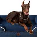 EHEYCIGA Orthopedic Dog Beds for Extra Large Dogs, Waterproof Memory Foam XXL Dog Bed with Sides, Non-Slip Bottom and Egg-Crate Foam Big Pet Couch Bed with Washable Removable Cover, Navy