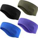 Syhood 4 Pieces Kids Fleece Headband Winter Ear Headbands Warmer Ear Muff for Child Outside Sporting Running