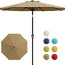 Garvee 9FT Patio Umbrella - Outdoor Table Umbrella with Smooth Crank Lift, Push Button Tilt and 8 Sturdy Ribs - Market Umbrella UV Protection Waterproof for Pool, Deck, Yard, Garden (Tan)