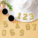 20Pcs Iron On Patches Rhinestone Numbers 0-9 Glitter Crystal Number Stickers Bling Rhinestone Numbers Iron On Alphabet Applique Patches for Clothing Jeans Shoes Hats Repair Decoration(Gold)