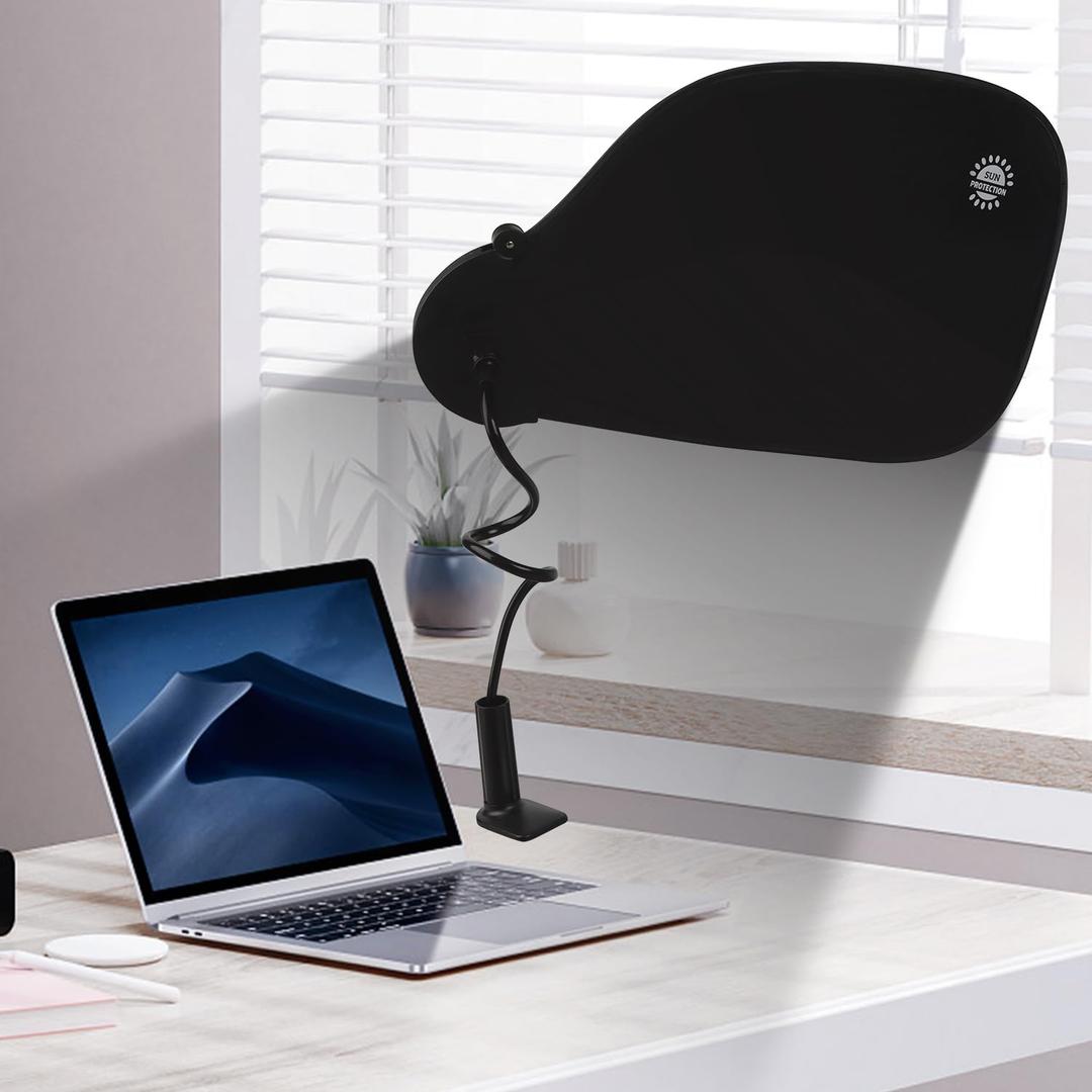 Adjustable Office Cubicle and Desk Shade, Cubicle Shade, Adjustable Working Office Cubicle Accessories, Foldable Plastic Privacy Canopy, Blocks Light, Glare Reduction, Black