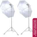 [2 Pack] 33"/84cm White Translucent Soft Umbrella Kit,Photography Umbrella Lighting Kit for Studio/Outdoor Photo and Video Lighting Accessories (2 * 33" White)