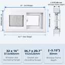 NOOTA Basement Window 32" x 16" Double Tempered Glass, Removable Flange, Vinyl Sliding WindowWhite